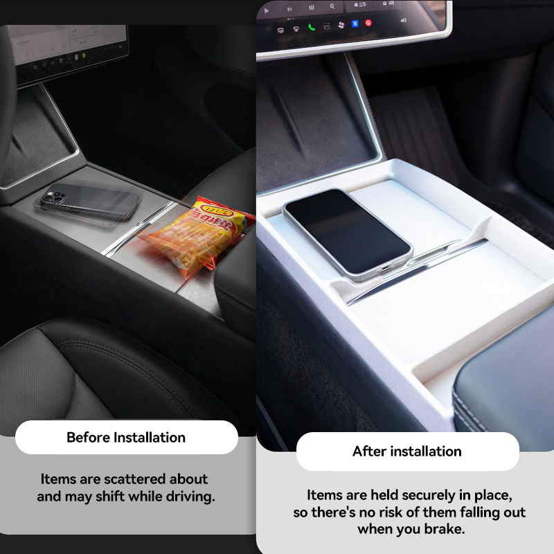 tcartop Center Console Storage Tray for Tesla Model 3 Highland 24+ / Y Juniper 25+ / YL (25-26)
