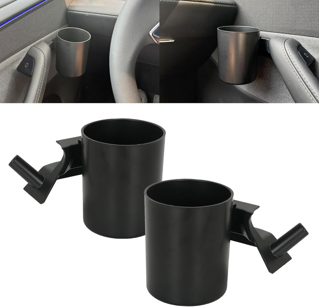 ROCCS 2PCS Car Door Cup Holder for Tesla Model Y 2025 Junior,Left&Right Side Door Drink Cup Holder Expander Organizer Accessory