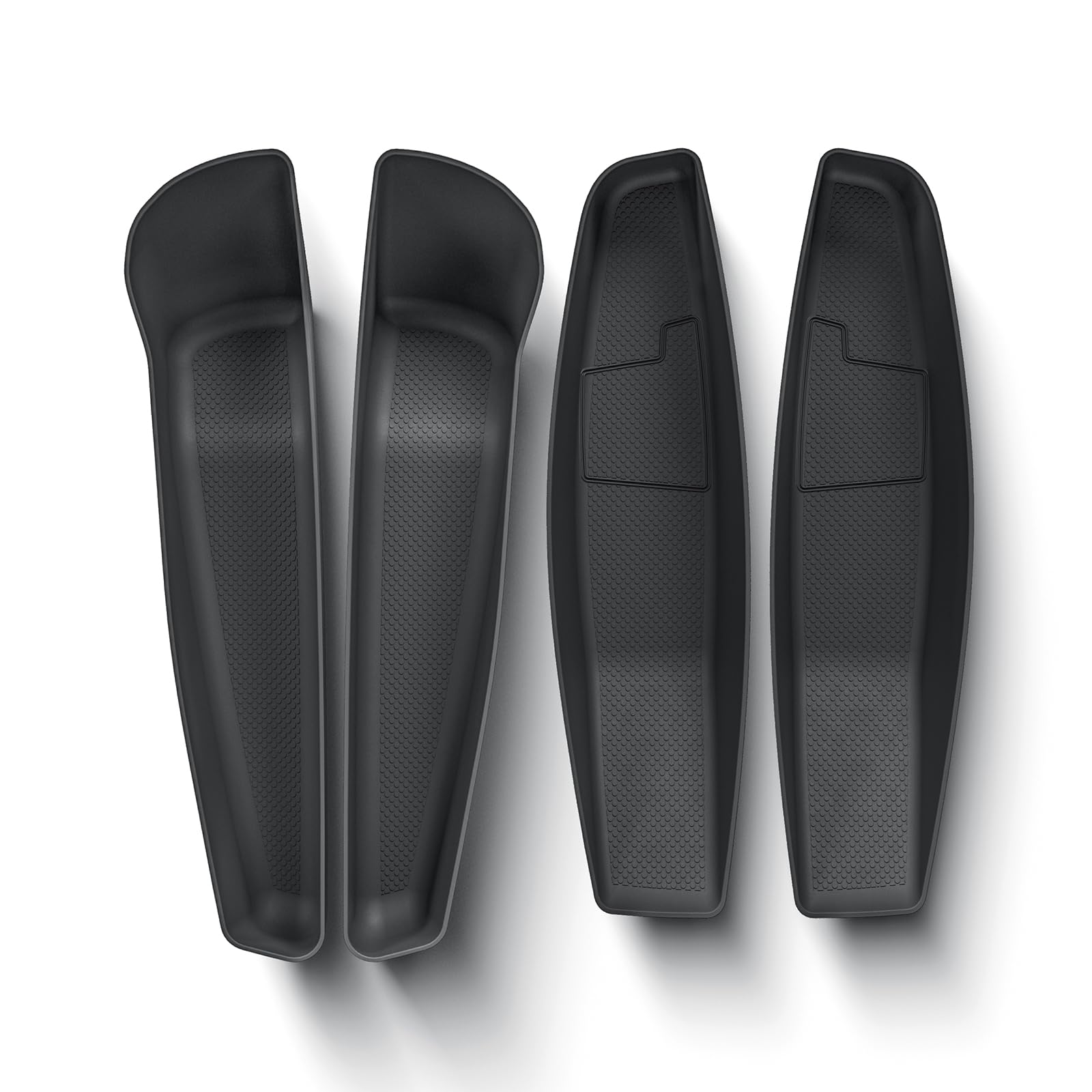 LUCKEASY 4PCS Door Side Storage Box Full Arounding for Tesla Model Y Juniper Standard/Premium/Performance 2025 2026 Front & Rear Door Pocket Inner Organizer Trays Full Cover Accessories TPE Black